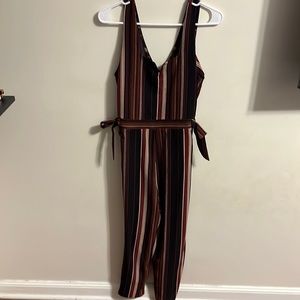 Xhilaration, size XS, brown stripe jumpsuit.